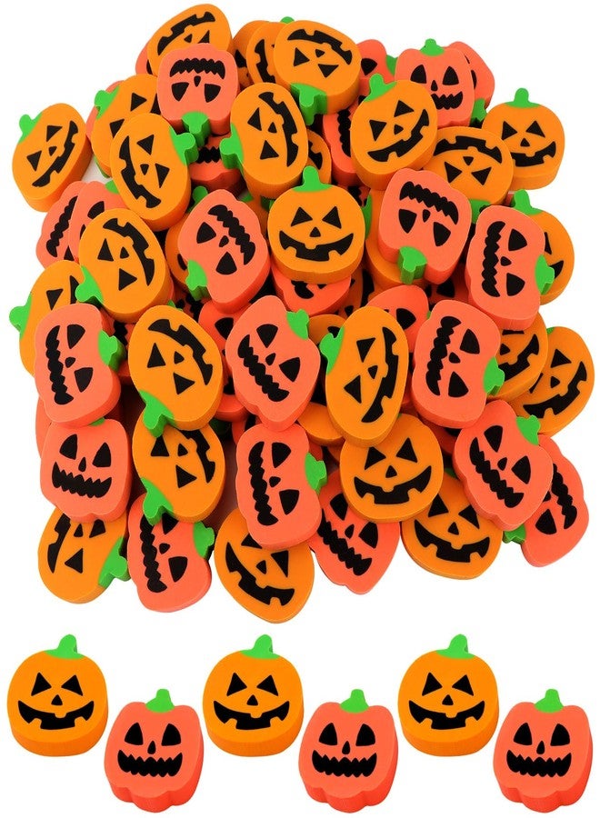 LIGHOON 48 Pcs Halloween Pumpkin Erasers for Kids Bulk, Cute Erasers Novelty Pencil Erasers Homework Rewards School Students Classroom Prizes Holiday Party Favors Gifts - Image 3